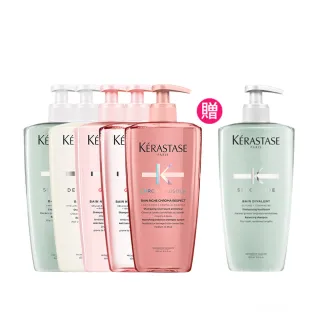 【KERASTASE 巴黎卡詩】大容量髮浴/洗髮精500ml買三送一(多款任選/控油/護色/去屑/豐盈/養髮)