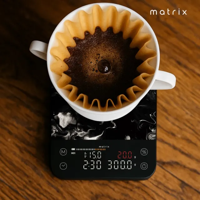 【Matrix】M2 Pro AI大師 義式手沖 LED四顯流速粉水比咖啡電子秤(AI引導/粉液比/分段注水/粉水比)