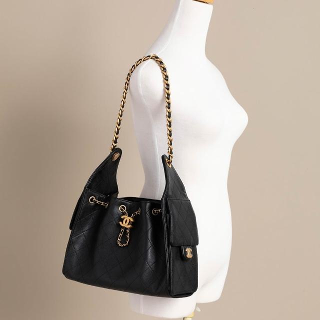 【CHANEL 香奈兒】25 Hobo bag(金黑雙色鏈帶)『entrupy安心購』