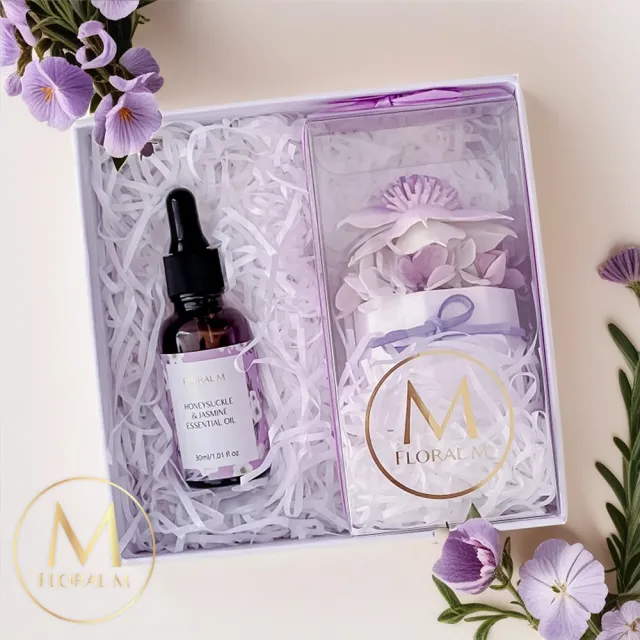 【Floral M】加州落日花園香氛擴香禮盒 含30ml品牌香氛油(居家香氛/香水精油/香氛擴香花/擴香禮物/送禮)（其他規格）