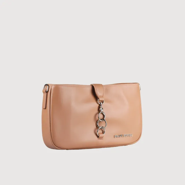 【BRAUN BUFFEL 德國小金牛】馬克西 小肩包-藕粉色(BF847-26-CG) 女包送禮推薦