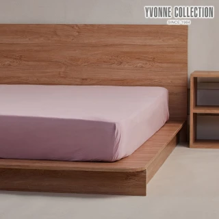 【YVONNE 以旺傢飾】100%美國棉素面床包-微光粉(加大 純棉)