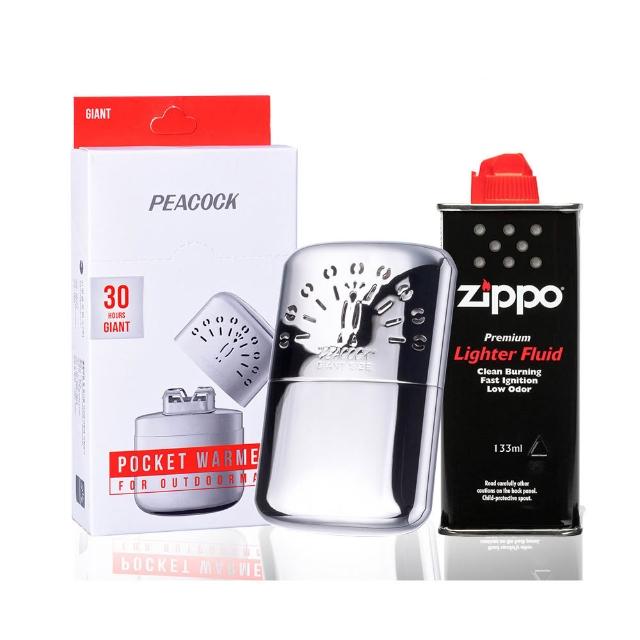 【Peacock】孔雀隨身暖手爐懷爐 30小時＋133MLZippo專用油(暖手爐 懷爐)