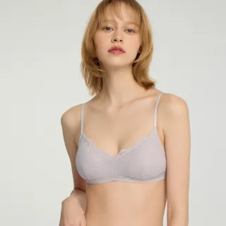 【Anden Hud】Balletcore ．V 領三角杯蕾絲 Bra Top(清透紫)