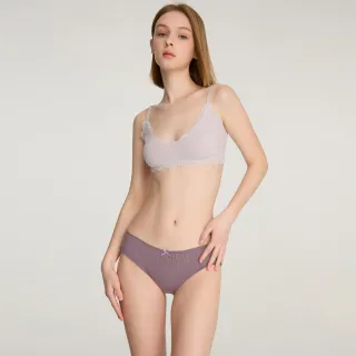 【Anden Hud】經典純色．花苞中腰三角內褲(雨霧紫)