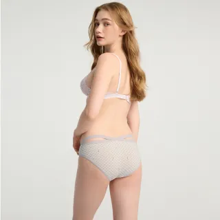 【Anden Hud】法式渡假．交叉美臀低腰三角內褲(灰瘀紫-薰衣格調)