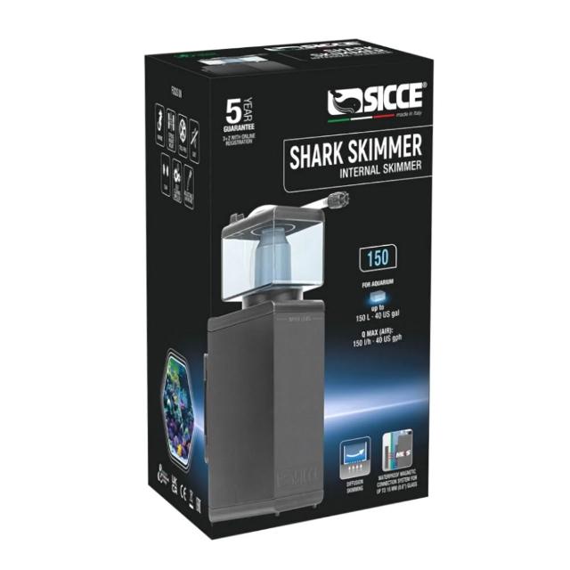 【SICCE 希捷】鯊魚300型 磁座式蛋白除沫器180L/H 靜音運作/自體清潔軸心設計(義大利 台灣公司貨 S300)