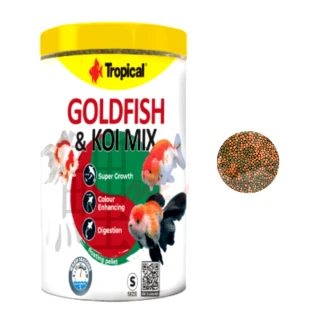 【Tropical 德比克】金魚增豔成長營養全餐1000ml 小顆粒含螺旋藻和蝦紅素(獅頭、藍壽、琉金、土佐金40105)
