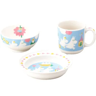 【yamaka】moomin嚕嚕米彩繪陶瓷兒童餐具3入組(MM1200-112)