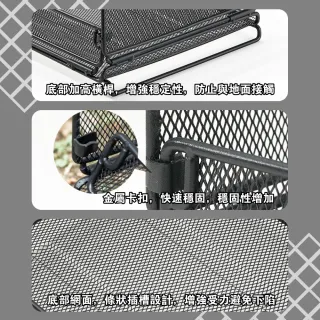 【Campingmoon 柯曼】柯曼 IGT 折疊網箱 CK-23BK(收納籃 置物籃 摺疊籃 瀝水籃 金屬折疊網箱 IGT一單位)