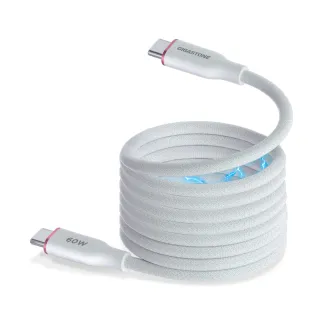 【Gigastone 立達國際】60W USB-C to USB-C磁吸快充傳輸線CC-7801W(iPhone17/三星手機/筆電/平板快充線)