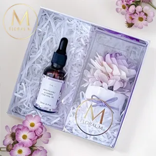 【Floral M】克里斯花園香氛擴香花禮盒 含30ml品牌香氛油(居家香氛/香水精油/香氛擴香花/擴香禮物/送禮)