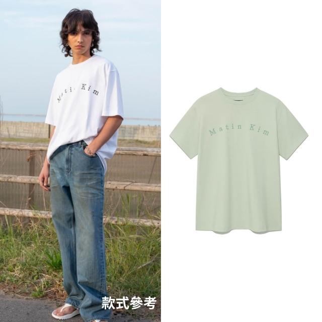 【MATIN KIM】官方旗艦 男版 極簡圓弧LOGO短袖T恤(薄荷綠)