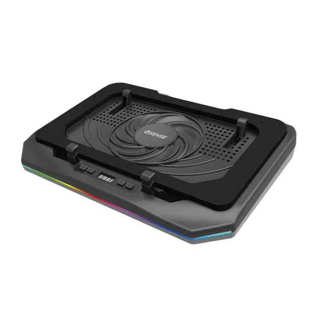 【ESENSE 逸盛】T26 疾速降溫渦輪風扇筆電散熱墊(炫彩RGB LED燈光 適用於12-19吋)