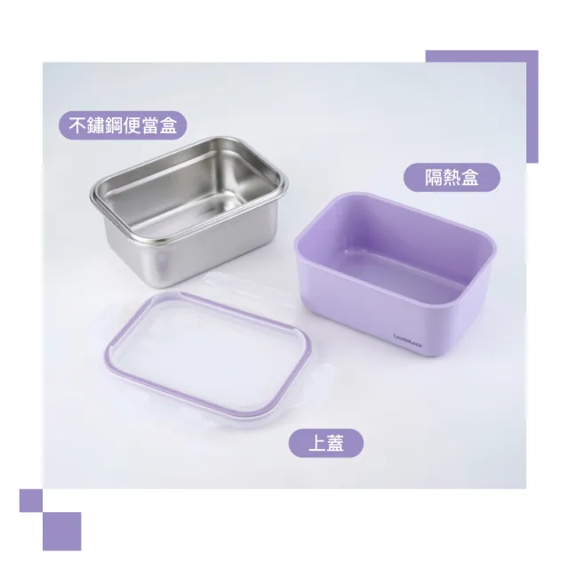 【LocknLock 樂扣樂扣】官方直營 可微波玩美Match不鏽鋼隔熱便當盒 500ml(可微波/304不鏽鋼/雙層堆疊/防燙)