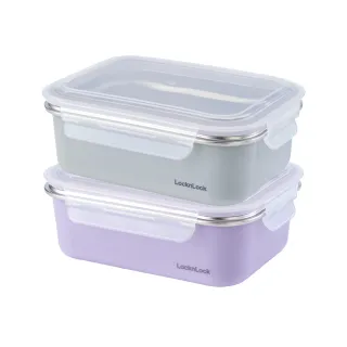【LocknLock 樂扣樂扣】官方直營 可微波玩美Match不鏽鋼隔熱便當盒 1200ml(可微波/304不鏽鋼/雙層堆疊)