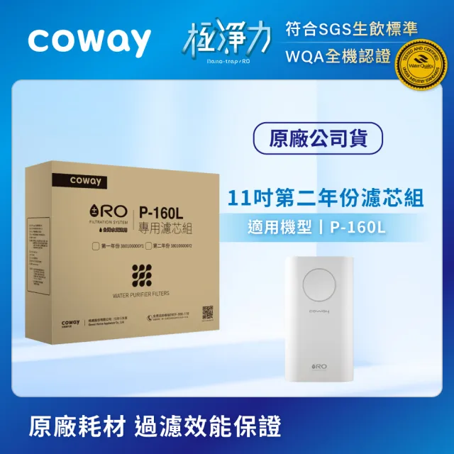 【Coway】RO逆滲透專用濾芯組11吋第二年份(適用P-160L淨水器)