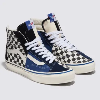 【VANS 官方旗艦】Premium Clash the Wall 海軍藍色/黑白棋盤格滑板鞋