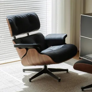 【Taoshop 淘家舖】伊姆斯躺椅｜家用休閒椅 - PM043(黑色真皮)