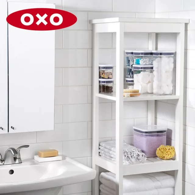 【OXO】POP 按壓密封收納保鮮盒-長方1.6L(16*11*16 cm  單手開蓋 整齊堆疊)