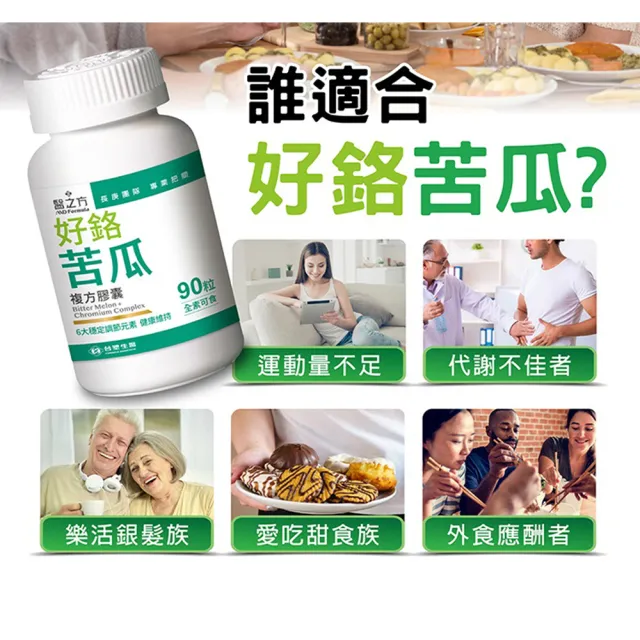 【台塑生醫醫之方】好鉻苦瓜複方膠囊x2瓶(共180粒-李李仁代言-專利山苦瓜.全素.鉻.鋅.新陳代謝.長庚團隊)