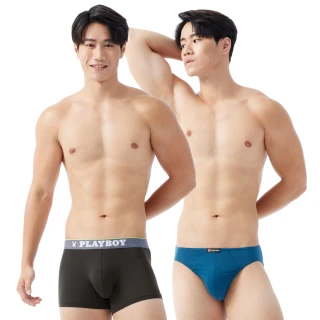 【PLAYBOY】4件組親膚錦絲零著感彈性平口/三角褲(吸濕排汗-男內褲)