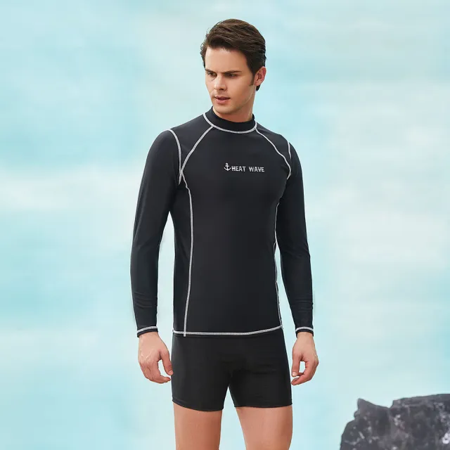 【Heatwave 熱浪】泳裝男成人速乾長袖大碼上衣專業游泳男(50380/M-4XL)