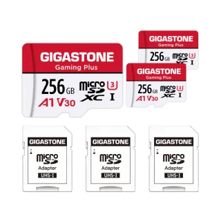 【GIGASTONE 立達】Gaming Plus microSDXC UHS-Ⅰ U3 A1V30 256GB遊戲專用記憶卡-3入組(支援Switch/GoPro)