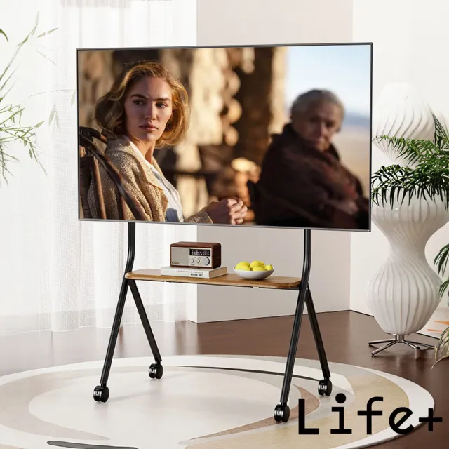 【Life+】32-75吋可調節移動式液晶電視架 電視掛架_2色任選(電視支架  電視推車 電視架)
