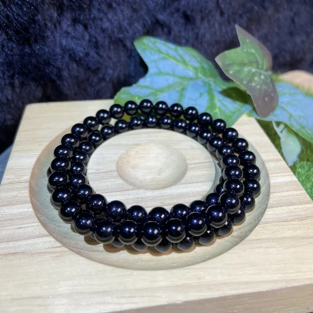 【Cozy 世界水晶原礦與茶】黑碧璽三圈手鍊 39-9(轉化負能量化解暴戾之氣使人心平氣和)