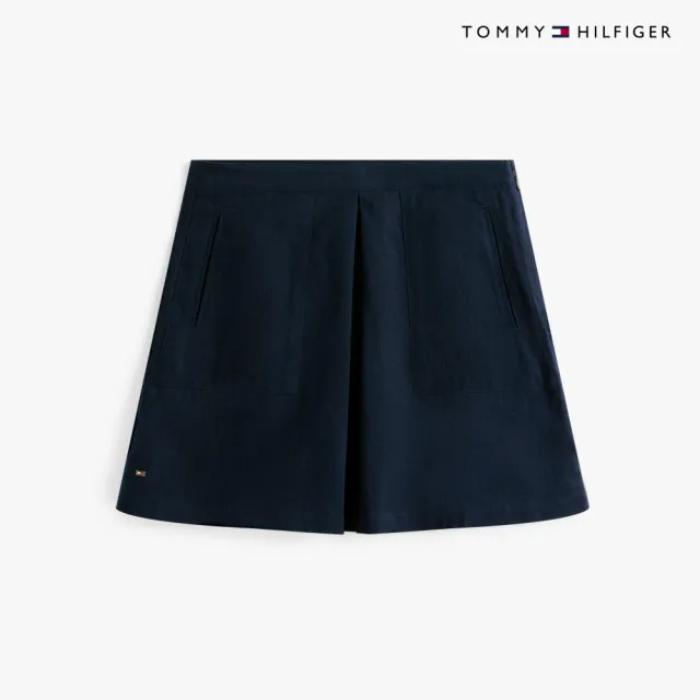 【TOMMY HILFIGER】官方旗艦館棉麻裙裝_藍色