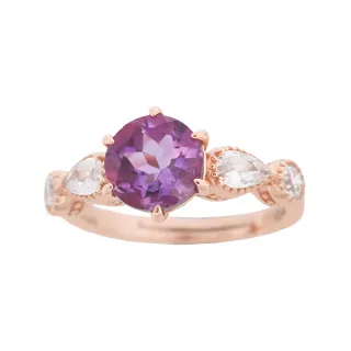 【幸福珠寶】新年快樂 紫水晶戒指(8mm巴西頂級紫水晶)