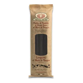 【Rustichella dAbruzzo 羅仕克拉】墨魚長型扁麵 Linguine Nero di Seppia 500g(濃郁海味與深邃色澤)