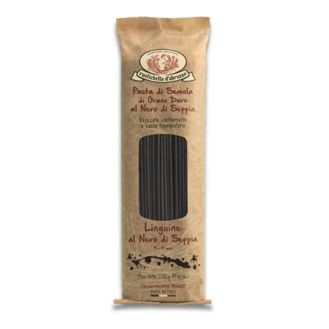 【Rustichella dAbruzzo 羅仕克拉】墨魚長型扁麵 Linguine Nero di Seppia 500g(濃郁海味與深邃色澤)