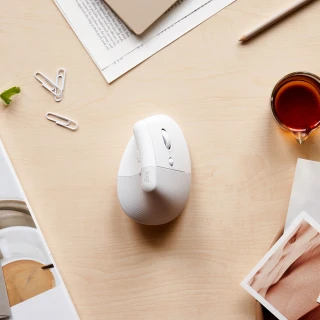 【Logitech 羅技】Lift 人體工學垂直無線藍牙滑鼠(珍珠白)