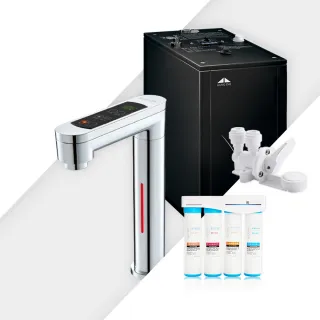 【GUNG DAI 宮黛】GD-600 冷熱觸控式廚下型飲水機（銀）+藍海淨水 BO-8111 高效能除鉛抑垢淨水器