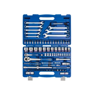 【KING TONY 金統立】專業級工具 1/4&1/2 83PCS吹氣盒綜合工具組(KT7582MR)