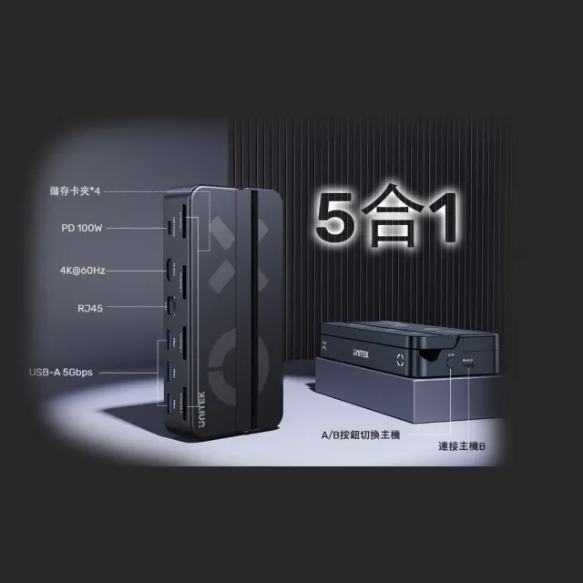 【UNITEK】UNITEK 任天堂Switch配件 G1002C 儲存4張遊戲卡 擴充座 KVM切換器(副廠配件/保固兩年)