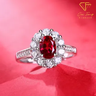 【CF鑽飾】女戒 培育紅寶石《赤心》雙12情人節(1克拉 鑽戒 戒指 禮物 生日)