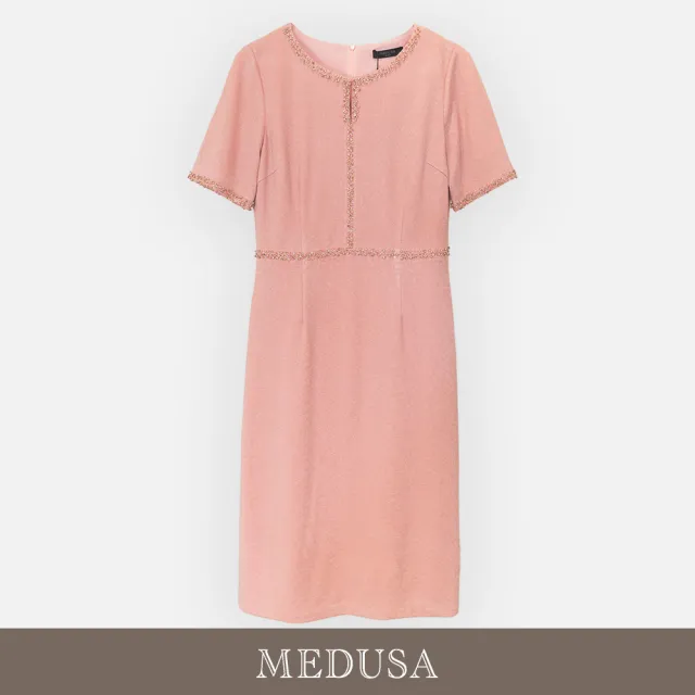 【MEDUSA 曼度莎】現貨-溫柔簡約小香風工字小禮服（M-XL）｜小禮服 小香風禮服 婚禮洋裝(601-94106)