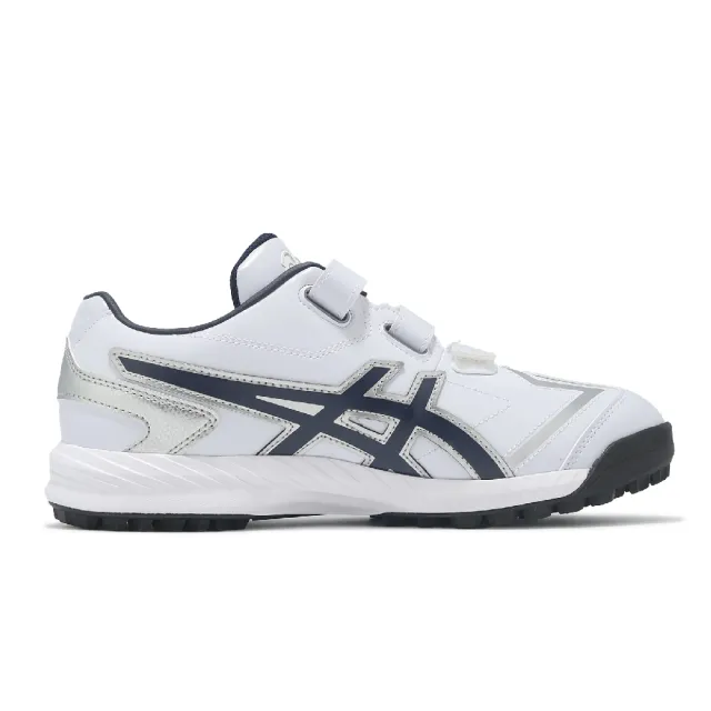 【asics 亞瑟士】棒壘球鞋 Neorevive TR 3 男鞋 白 藍 魔鬼氈 皮革 抓地 教練鞋 1123A042103