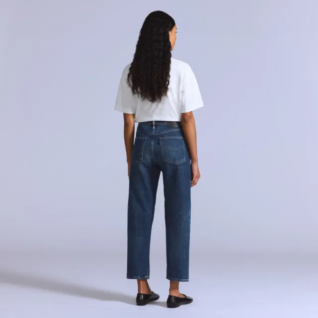 【LEVIS】BLUETAB™ Column 日本製高腰直筒牛仔褲 / 微彈布邊面料 女生牛仔褲 人氣新品 A5888-0011