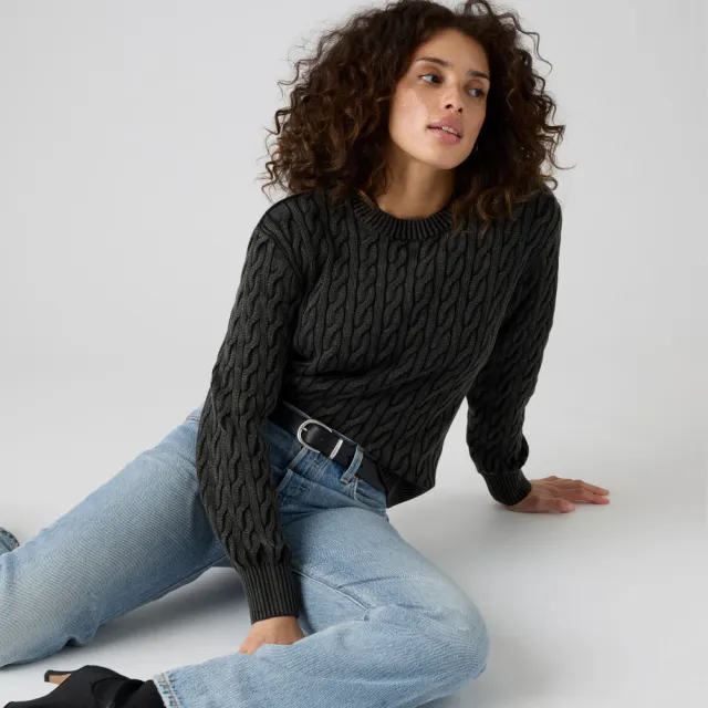 【LEVIS】純棉寬鬆針織衫 女生上衣 熱賣單品 0037S-0008