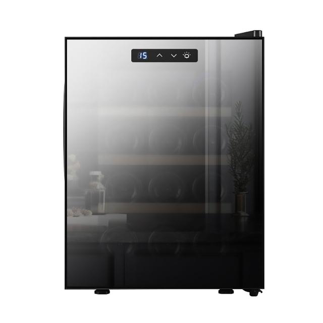 【Laptinc 拉普蒂尼】12瓶裝鏡面電子酒櫃 32L半導體恒溫紅酒櫃(冷藏冰箱 葡萄酒櫃 紅酒櫃 冷藏櫃)
