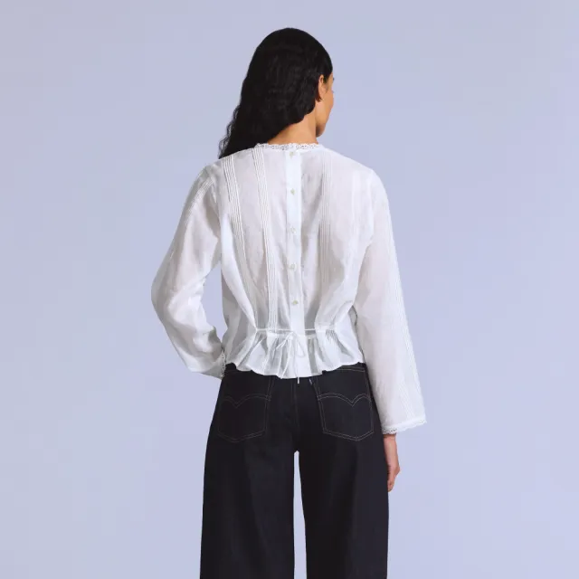 【LEVIS】BLUETAB™ Palmo苧麻混紡襯衫 / 刺繡蕾絲 / 綁帶收腰 女生上衣 熱賣單品 003JV-0000