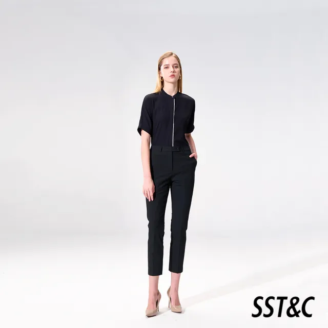 【SST&C】女裝 黑色門襟撞色五分袖上著01092504002(換季55折)