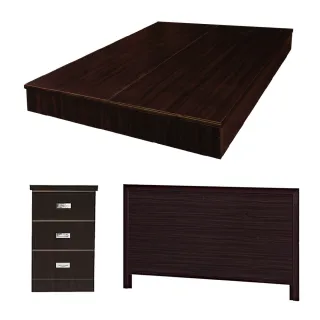 【YUDA 生活美學】房間組三件組 雙人加大6尺床頭片+床底+床頭櫃 床架組/床底組(床架組/床底組)