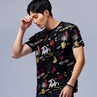 【BLUE WAY】男裝 和藝術鐙瓦滿版 短袖 上衣-鬼洗