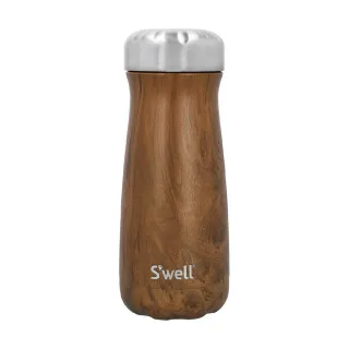 【S’well】Traveler不鏽鋼保溫瓶 金柚木紋470ml / swell 保溫杯 保冷保冰杯 水壺 環保杯 隨行杯