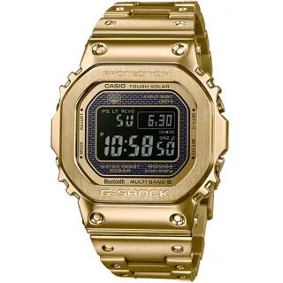 【CASIO 卡西歐】G-SHOCK 智慧藍牙連線多功能不鏽鋼電波錶(GMW-B5000GD-9)